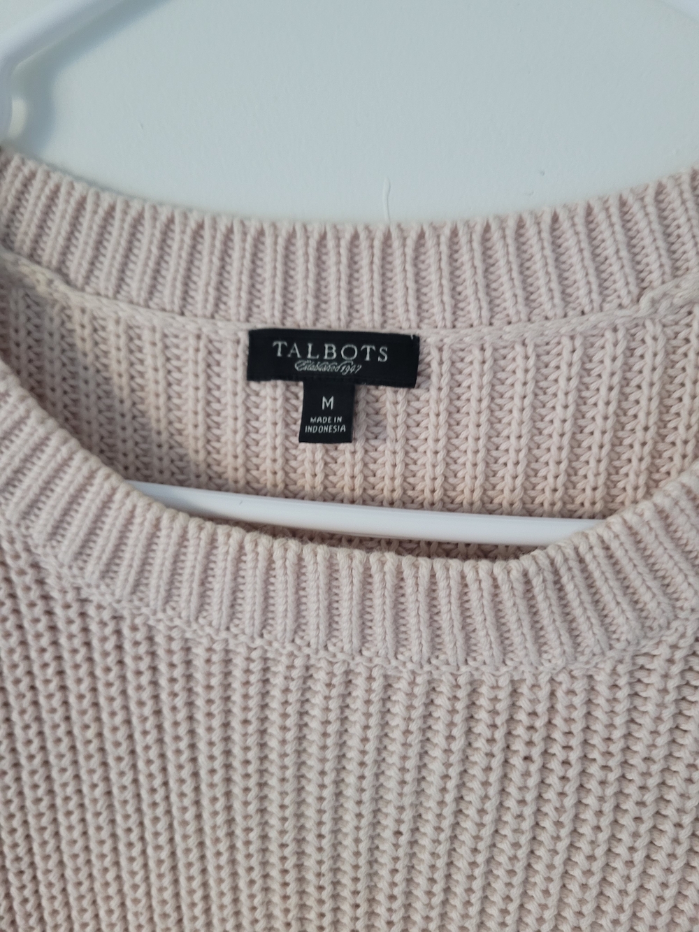 Talbots Pink Ribbed Knit Top Size M - Picture 4 of 5